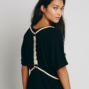 Free People Tan Leather Braided Harness